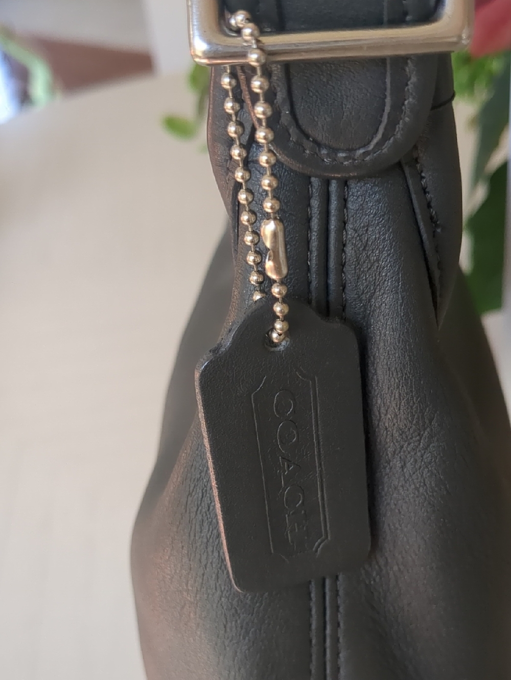 Coach Hobo Style 9059 in Charcoal grey Leather, Vintage Shoulder Bag - Picture 6 of 13